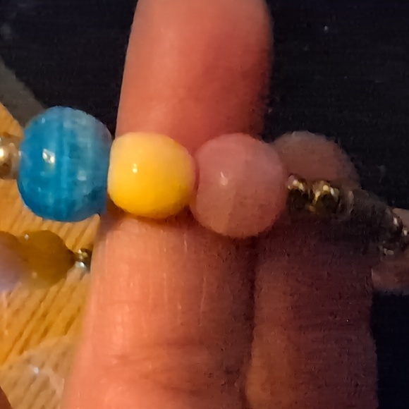 Beaded Pastel Bracelet with Silver Accent Beads - Picture 5 of 5